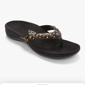 VIONIC Women's Floriana Toepost Sandal Flip flops Concealed Orthotic Support 9